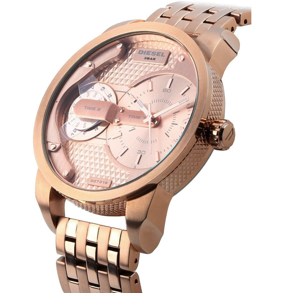 Diesel Mini Daddy Rose Gold Dial Rose Gold Steel Strap Watch For Men - DZ7318 Buy Now By Diesel