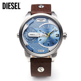Diesel Mini Daddy LIght Blue Dial Brown Leather Strap Watch For Men - DZ7321 Buy Now By Diesel