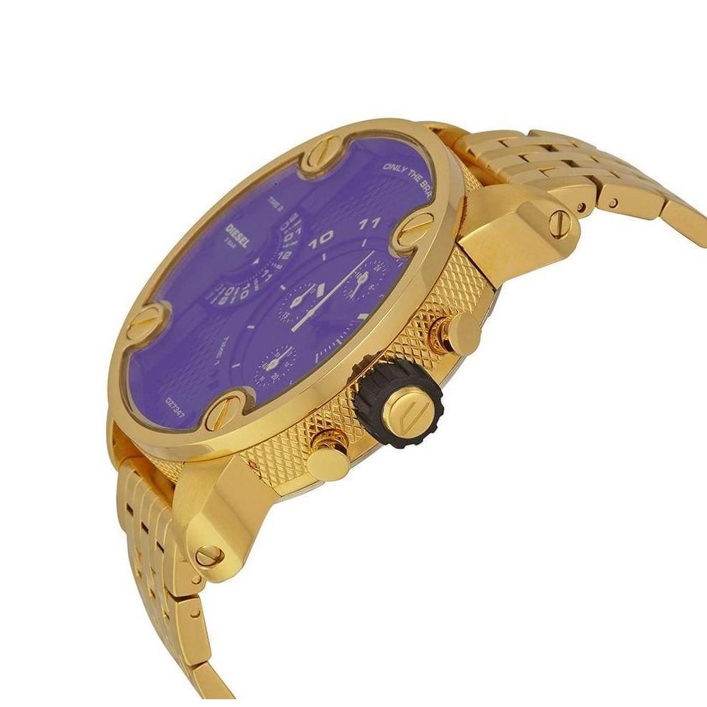 Diesel Mr Daddy Blue Dial Gold Steel Strap Watch For Men - DZ7347 Buy Now By Diesel