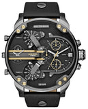 Diesel Mr Daddy 2.0 Chronograph Black Dial Black Leather Strap Watch For Men - DZ7348 Buy Now By Diesel