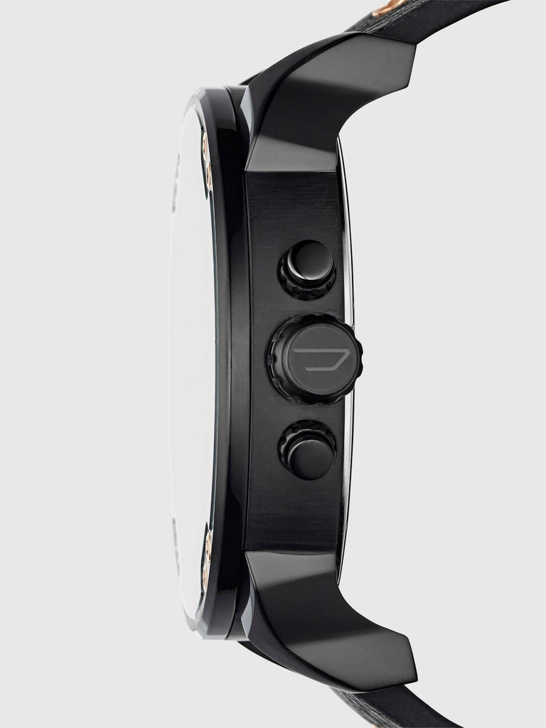 Diesel Mr Daddy 2.0 Chronograph Black Dial Black Leather Strap Watch For Men - DZ7350 Buy Now By Diesel