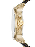 Diesel Mr Daddy Gold Dial Black Leather Strap Watch For Men - DZ7363 Buy Now By Diesel
