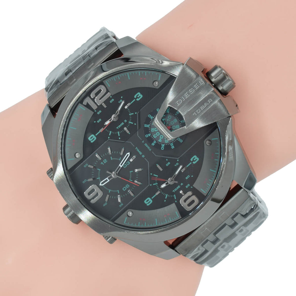 Diesel Uber Chief Black Dial Grey Stainless Steel Strap Watch For Men - DZ7372 Buy Now By Diesel