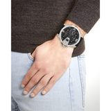 Diesel Uber Chief Oversized 4 Time Black Dial Leather Strap Watch For Men - DZ7376 Buy Now By Diesel