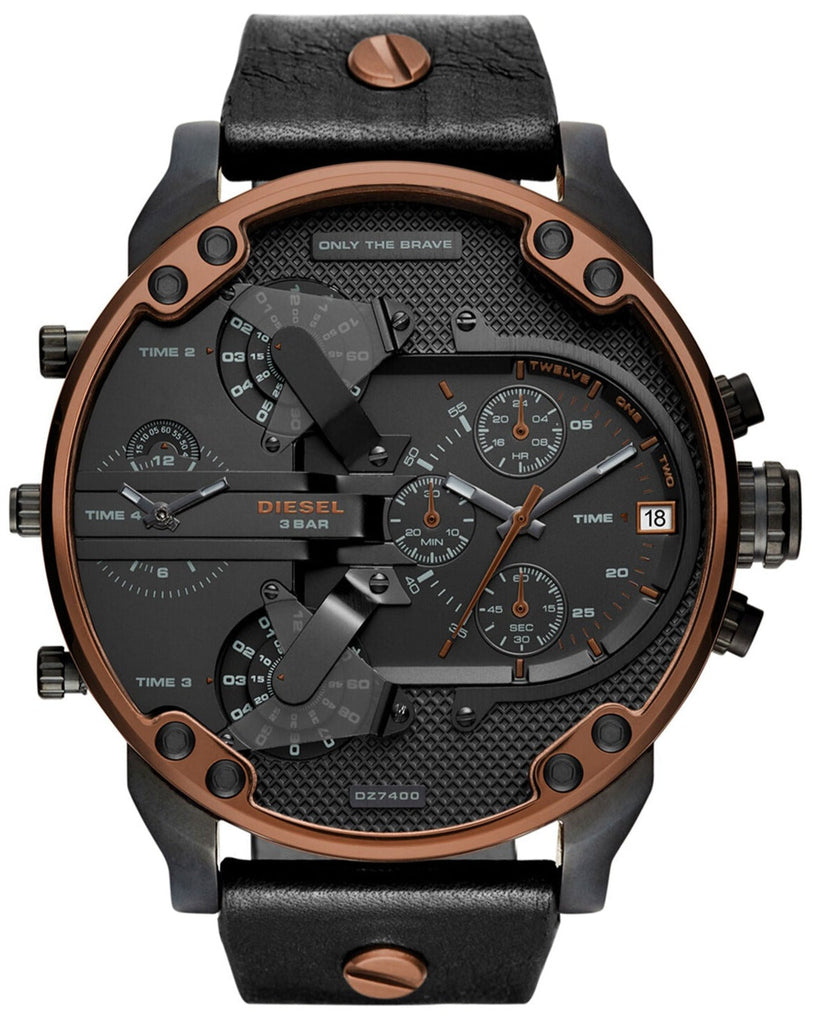 Diesel Mr Daddy 2.0 Chronograph Black Dial Black Steel Strap Watch For Men - DZ7400 Buy Now By Diesel