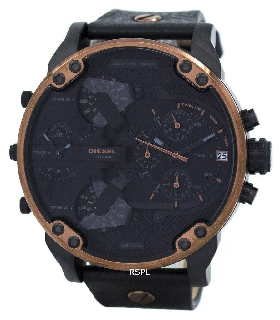 Diesel Mr Daddy 2.0 Chronograph Black Dial Black Steel Strap Watch For Men - DZ7400 Buy Now By Diesel