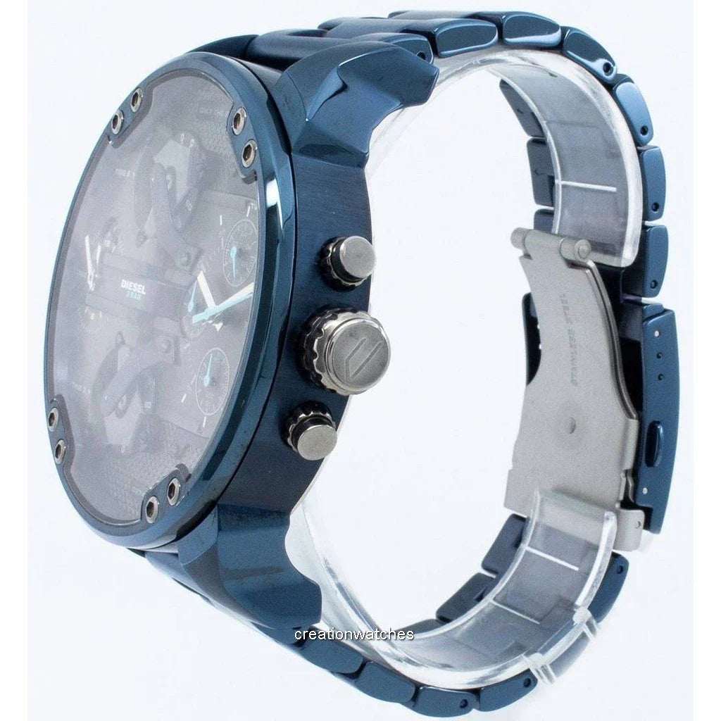 Diesel Daddy 2.0 Chronograph Grey Dial Blue Steel Strap Watch For Men - DZ7414 Buy Now By Diesel