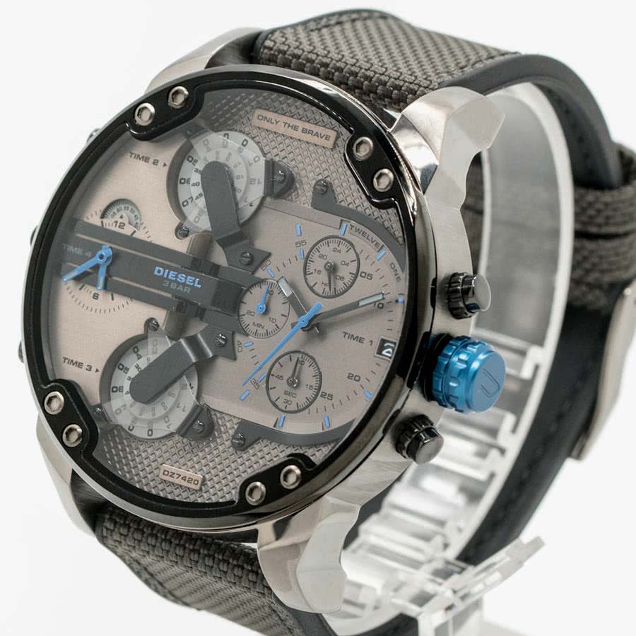 Diesel Mr Daddy 2.0 Chronograph Grey Dial Black Nylon Strap Watch For Men - DZ7420 Buy Now By Diesel
