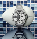 Diesel Mr. Daddy Chronograph Silver Dial Silver Steel Strap Watch For Men - DZ7421 Buy Now By Diesel