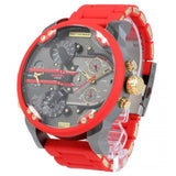 Diesel Mr Daddy 2.0 Chronograph Grey Dial Red Rubber Strap Watch For Men - DZ7430 Buy Now By Diesel