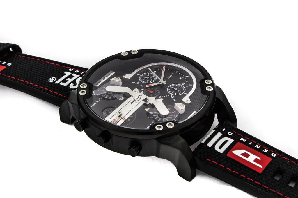 Diesel Mr. Daddy 2.0 Quartz Black Dial Black Nylon Strap Watch For Men - DZ7433 Buy Now By Diesel