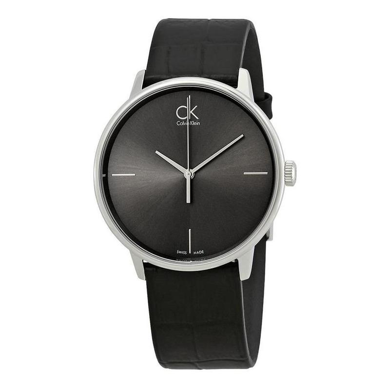 Calvin Klein Accent Black Dial Black Leather Strap Watch for Men - K2Y2X1CU Buy Now By Calvin Klein