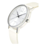 Calvin Klein Post Minimal Silver Dial White Leather Strap Watch for Men - K7621126 Buy Now By Calvin Klein