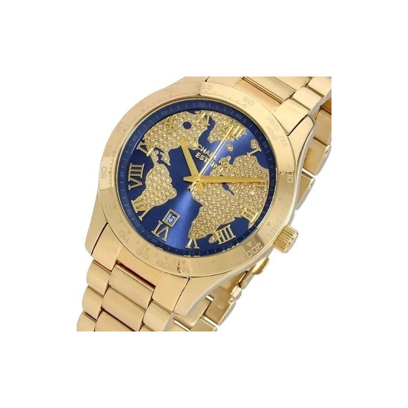 Michael Kors Layton Pave Blue Dial Gold Steel Strap Watch for Women - MK6243 Buy Now By Michael Kors