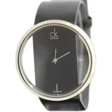Calvin Klein Glam Transparent Dial Black Leather Strap Watch for Women - K9423107 Buy Now By Calvin Klein