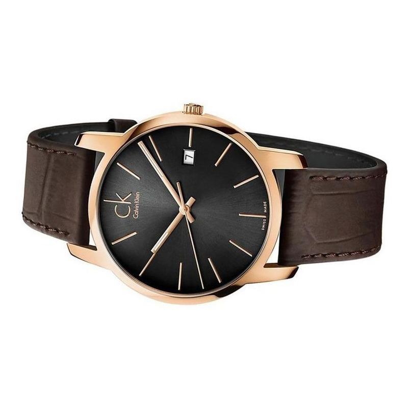 Calvin Klein City Chronograph Brown Dial Brown Leather Strap Watch for Men - K2G2G6G3 Buy Now By Calvin Klein