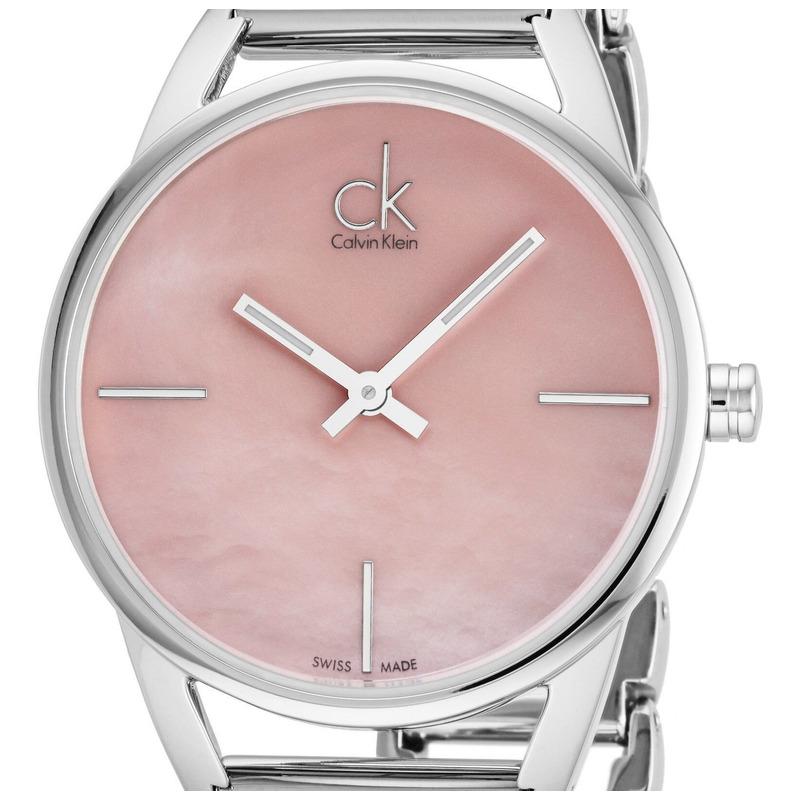 Calvin Klein Stately Pink Mother of Pearl Dial Silver Steel Strap Watch for Women - K3G2312E Buy Now By Calvin Klein