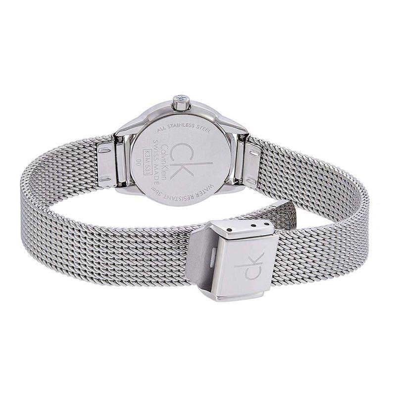 Calvin Klein Minimal Black Dial Silver Mesh Bracelet Watch for Women - K3M53151 Buy Now By Calvin Klein