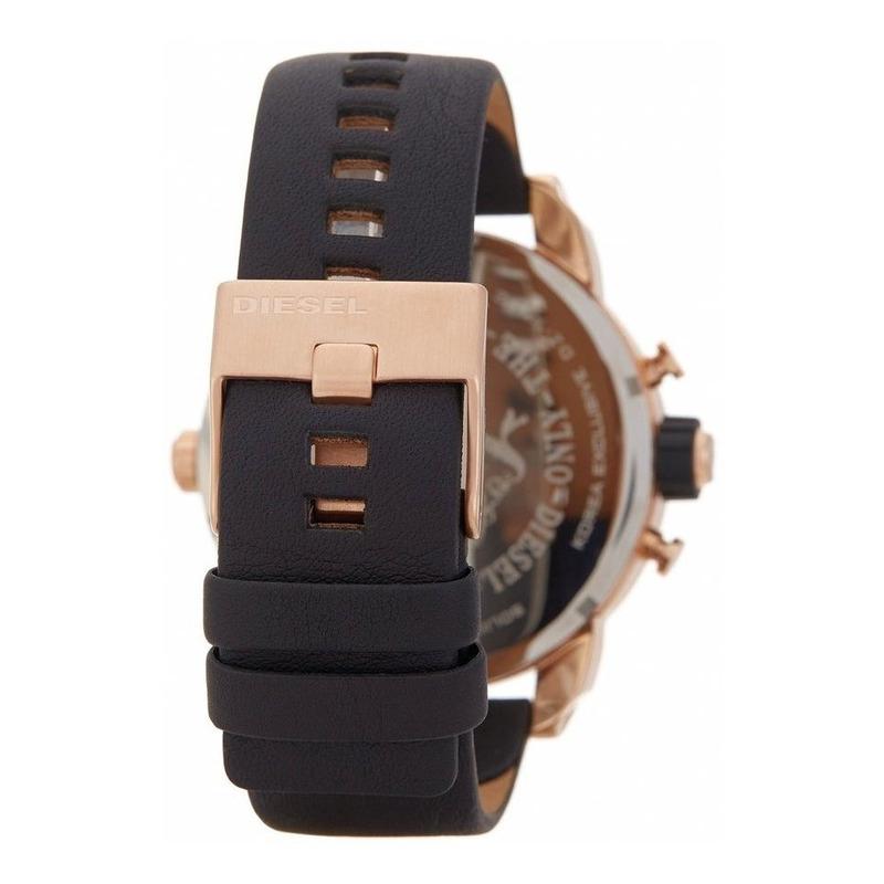 Diesel Little Daddy Black & Gold Dial Black Leather StrapWatch For Men - DZ7282 Buy Now By Diesel
