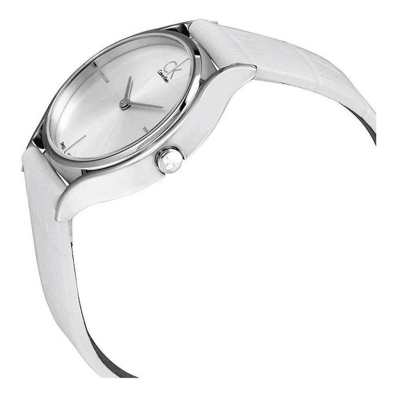 Calvin Klein Skirt White Dial White Leather Strap Watch for Women - K2U231KW Buy Now By Calvin Klein