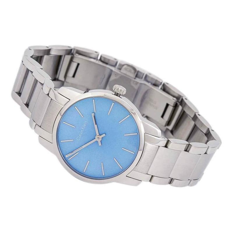Calvin Klein City Mother of Pearl Blue Dial Silver Steel Strap Watch for Women - K2G2314X Buy Now By Calvin Klein
