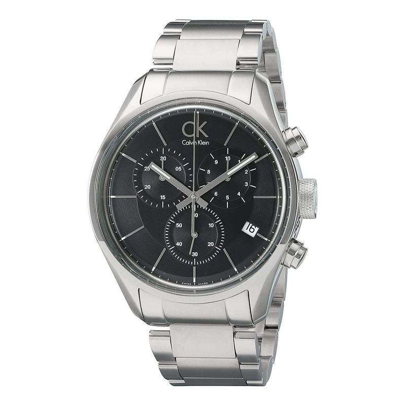 Calvin Klein Masculine Chronograph Black Dial Silver Steel Strap Watch for Men - K2H27104 Buy Now By Calvin Klein