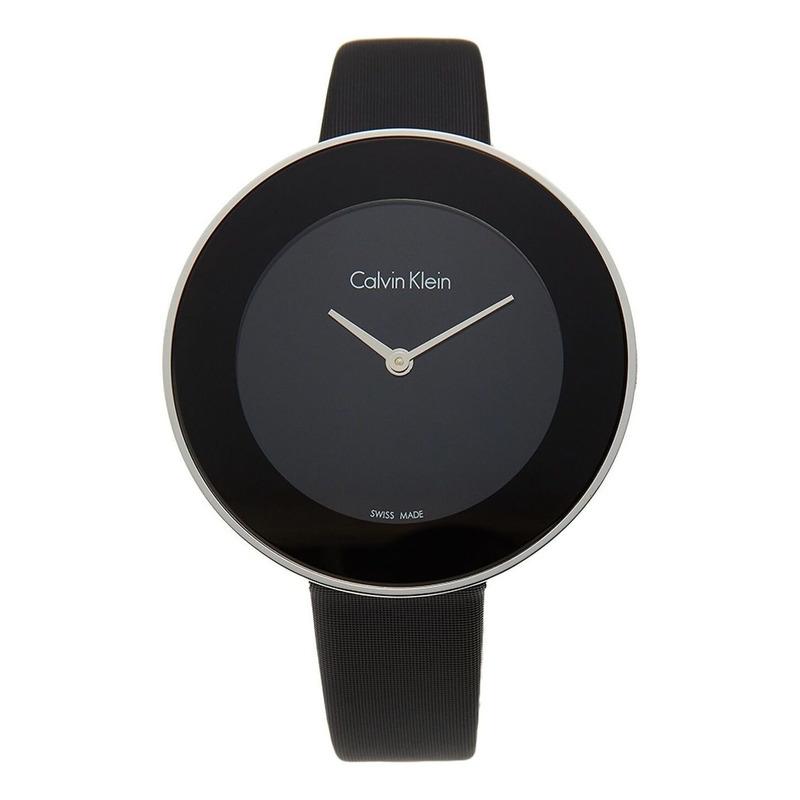 Calvin Klein Chic Black Dial Black Leather Strap Watch for Women - K7N23CB1 Buy Now By Calvin Klein