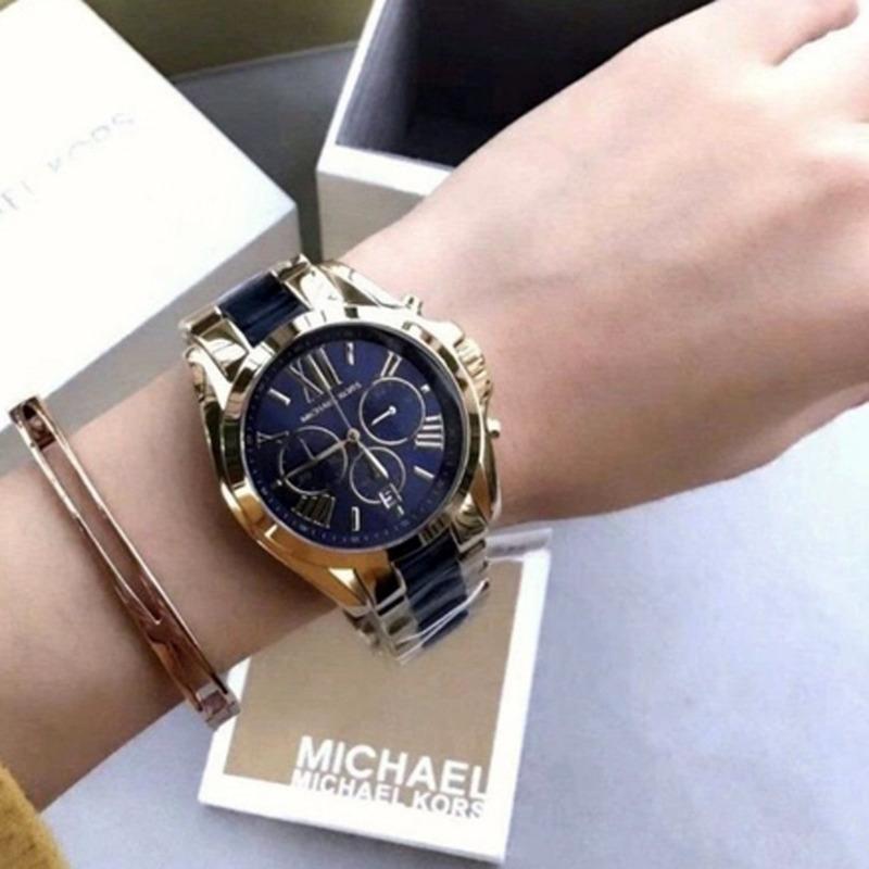 Michael Kors Bradshaw Navy Blue Dial Two Tone Steel Strap Watch for Women - MK6268 Buy Now By Michael Kors