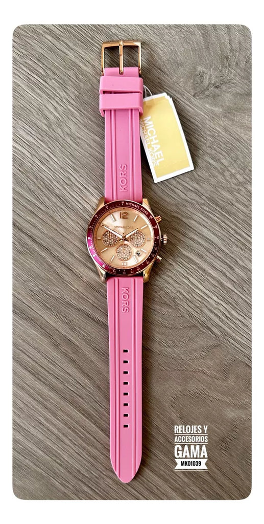 Michael Kors Berkley Quartz Rose Gold Dial Pink Rubber Strap Watch for Women - MKO1039 Buy Now By Michael Kors
