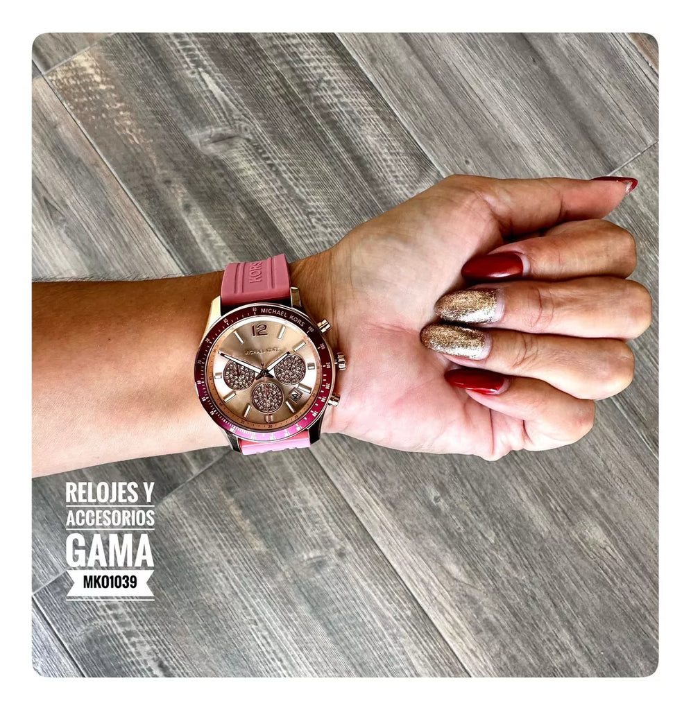 Michael Kors Berkley Quartz Rose Gold Dial Pink Rubber Strap Watch for Women - MKO1039 Buy Now By Michael Kors