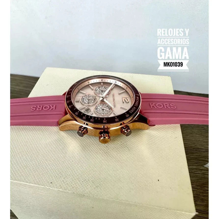 Michael Kors Berkley Quartz Rose Gold Dial Pink Rubber Strap Watch for Women - MKO1039 Buy Now By Michael Kors