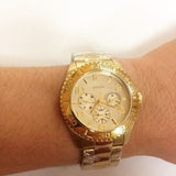 Guess BFF Multifunction Gold Dial Gold Steel Strap Watch for Men - W0231L2 Buy Now By Guess