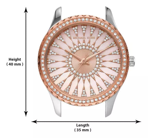 Michael Kors Layton Three Hand Pink Dial Two Tone Steel Strap Watch For Women - MK6894 Buy Now By Michael Kors