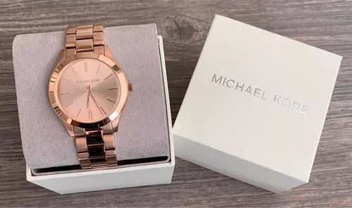 Michael Kors Mini Slim Runway Chronograph Quartz Rose Gold Dial Rose Gold Steel Strap Watch For Women - MK3205 Buy Now By Michael Kors