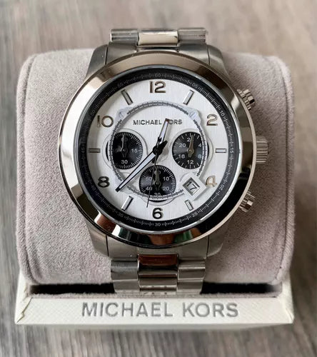 Michael Kors Runway Chronograph Silver Dial Silver Steel Strap Watch for Men - MK8060 Buy Now By Michael Kors
