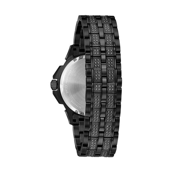 Bulova Octova Chronograph Black Crystal Dial Black Steel Strap Watch for Men - 98C134 Buy Now By Bulova