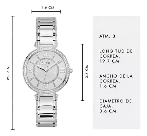 Guess Montage Quartz Silver Dial Silver Steel Strap Watch For Women - GW0588L2 Buy Now By Guess