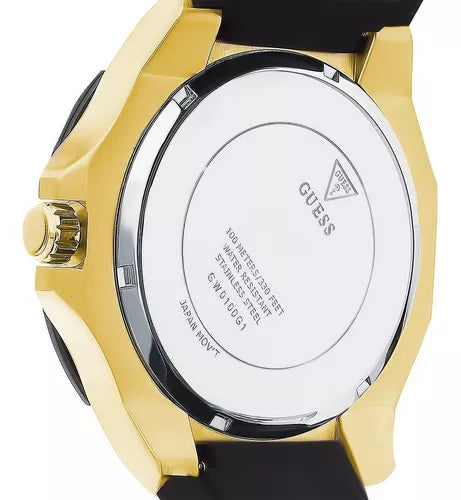 Guess Genesis Chronograph Black Dial Black Silicone Strap Watch For Men - GW0100G1 Buy Now By Guess