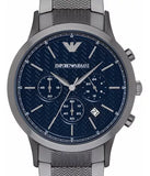 Emporio Armani Renato Chronograph Quartz Blue Dial Grey Steel Strap Watch For Men - AR2505 Buy Now By Emporio Armani