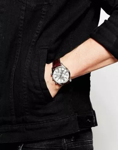 Hugo Boss Ambassador Chronograph Silver Dial Brown Leather Strap Watch For Men - HB1513195 Buy Now By Hugo Boss