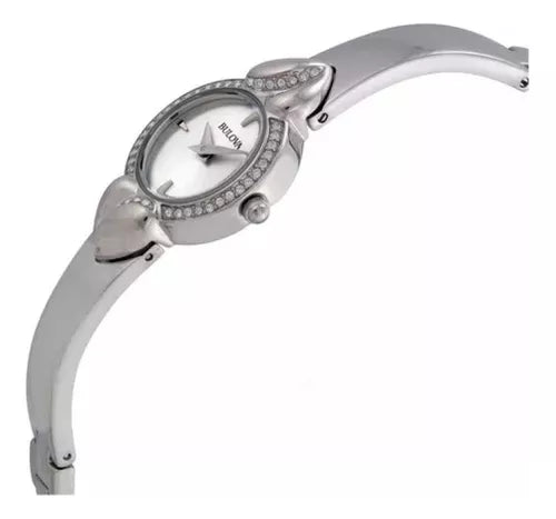 Bulova Crystal Pendant Silver Dial Silver Steel Strap Watch for Women - 96X111 Buy Now By Bulova