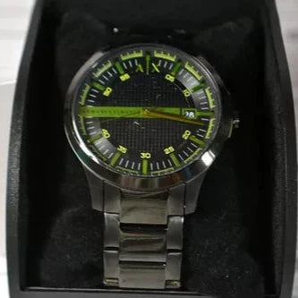 Armani Exchange Hampton Black Dial Black Steel Strap Watch For Men - AX2407 Buy Now By Armani Exchange