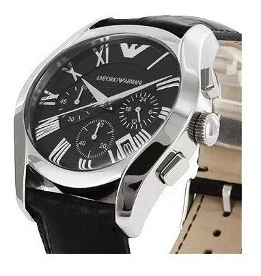 Emporio Armani Valente Chronograph Black Dial Black Leather Strap Watch For Men - AR1633 Buy Now By Emporio Armani