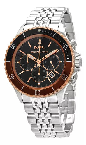 Michael Kors Bayville Chronograph Black Dial Silver Steel Strap Watch For Men - MK8725 Buy Now By Michael Kors