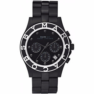 Marc Jacobs Blade Chronograph Black Dial Black Steel Strap Watch for Women - MBM3083 Buy Now By Marc Jacobs
