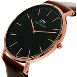 Daniel Wellington Classic St Mawes Black Dial Brown Leather Strap Watch For Men - DW00100124 Buy Now By Daniel Wellington