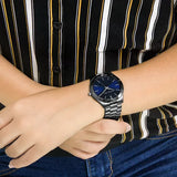 Michael Kors Slim Runway Blue Dial Grey Steel Strap Watch For Men - MK8584 Buy Now By Michael Kors