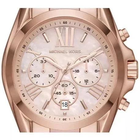 Michael Kors Bradshaw Chronograph Pink Dial Two Tone Steel Strap Watch For Women - MK6830 Buy Now By Michael Kors