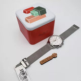 Fossil Neutra Chronograph White Dial Silver Mesh Bracelet Watch for Men - FS5382 Buy Now By Fossil