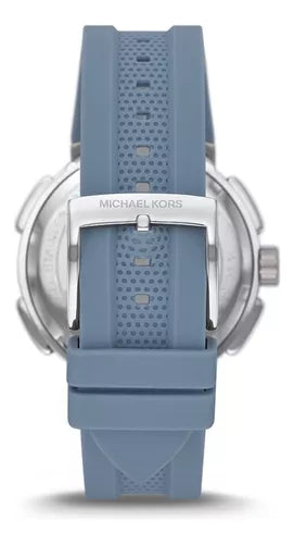 Michael Kors Sidney Multifunction Crystals Silver Dial Blue Rubber Strap Watch for Women - MK7220 Buy Now By Michael Kors